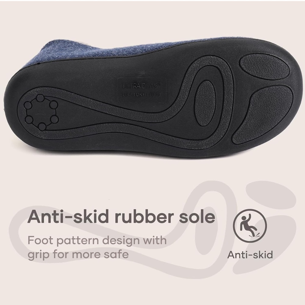 Ultra ideas -House Slippers with Memory Foam and Anti-Skid Rubber Sole - Picture 6 of 16